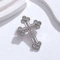 Silver Tone Cross Metal Brooch Pin for Jackets and Lapels view 4