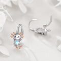 Silver Tone Axolotl Hoop Earrings With Pink And Blue Details view 3