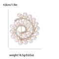 Spiral Faux Pearl Brooch in Gold or Silver Tone Finish view 6