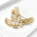 Openwork Flying Eagle Brooch in Gold or Silver Tone Metal view 3