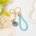 Rhinestone Fu Lucky Bag Keychain Gold Metal Charm Cord Options view 10