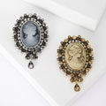 Vintage Style Cameo Portrait Brooch In Silver And Gold Tones view 1