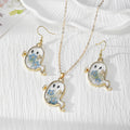 Pressed Flower Ghost Necklace, Earrings and Coordinated Set view 1