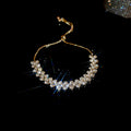 Layered Leaf Crystal Slider Bracelet In Gold Tone Or Silver Tone view 6