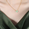 Green Star Stone Pendant Necklace Light Or Dark Green view 6