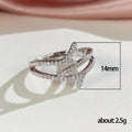 Silver Tone Layered Branch Ring With Pavé Clear Stones view 5