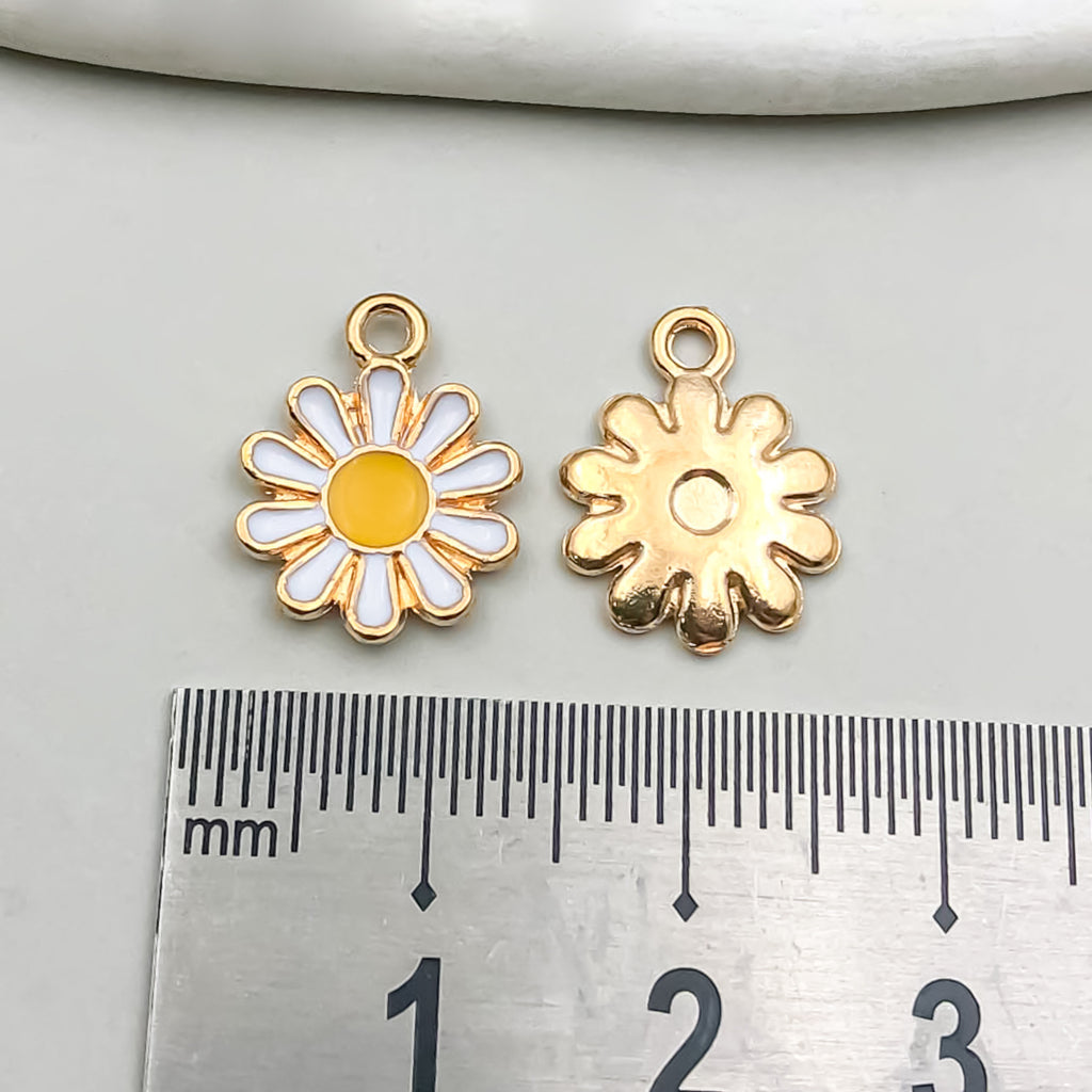 Enamel Zinc Alloy Bee Daisy Honeycomb Honey Jar Charm Pendant for DIY Keychain Jewelry
