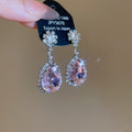 Colorful Teardrop Crystal Flower Drop Earrings Fashion Jewelry for Women view 8