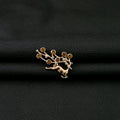 Gold Running Reindeer Brooch Amber Crystal Antlers view 2