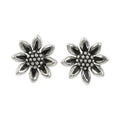 Sunflower Stud Earrings in Antique Silver-Tone Metal Jewelry view 2