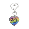 Rainbow Heart All You Need Is Love Clasp Keychain and Attached Hardware view 5