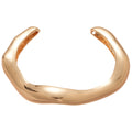 Polished Wave Open Cuff Bracelet Silver Gold 2 Colors view 5