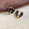 Color Wrapped Gold Tone Heart Huggie Hoop Earrings view 7
