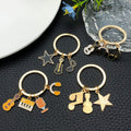 Four Guitar Keyboard and Headphone Metal Keychain Designs view 3