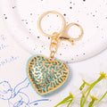 Rhinestone Heart Keychain Gold Tone Ring Clasp 5 Colors view 4