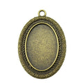 Scrollwork Oval Cabochon Pendant Settings in Two Finishes view 3