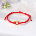 Red Woven Cord Lash Evil Eye Adjustable Bracelets in Six Colors view 8
