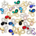 Three Leaf Crystal Metal Jewelry Charms, 20 Colorways view 3