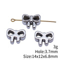 Openwork Bow Spacer Bead in Antique Silver Metal Finish view 3
