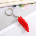 Realistic Chili Pepper Split Ring Keychains in Three Colors view 2