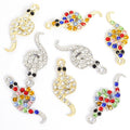 Curved Rhinestone Snake Charms in Two Multicolor Finishes view 5