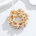 Blue Yellow Wheat Wreath Crystal Metal Brooch Pin for Jackets and Lapels view 3