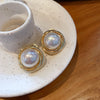 Silver Pearl Hoops