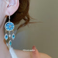 Crystal Disc Chandelier Hook Earrings In Four Colors view 3