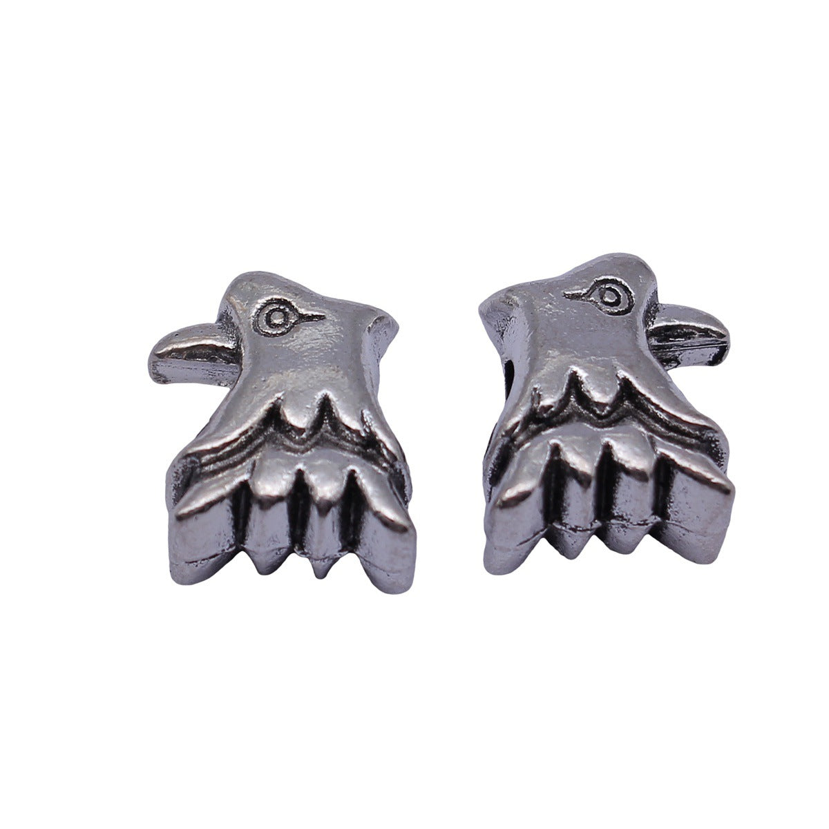 15x12x7.7mm 3.7g Antique Silver Zinc Alloy Eagle Head Large Hole Beads for DIY Bracelet Jewelry Making