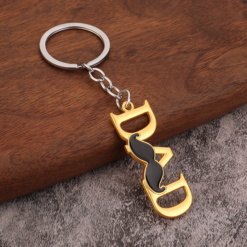 MOM DAD Letter Metal Keychain Mother Father Day Gift Pendant