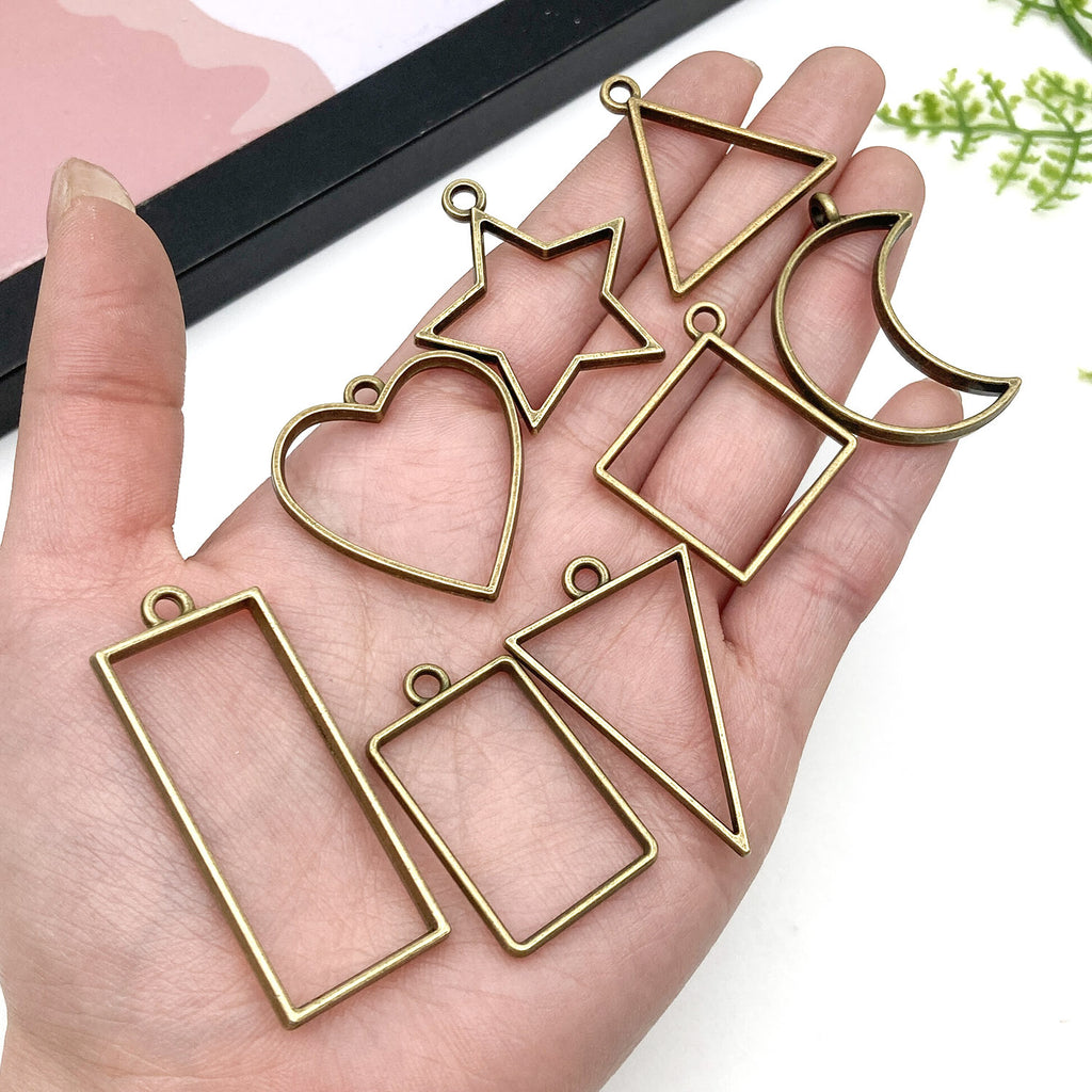 Zinc Alloy Heart Hollow Charm Pendants for DIY Bracelet Necklace Jewelry Making