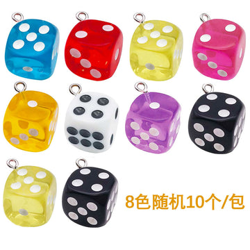 Colorful Dice Glossy Charms with 9 Listed Options for Jewelry Making