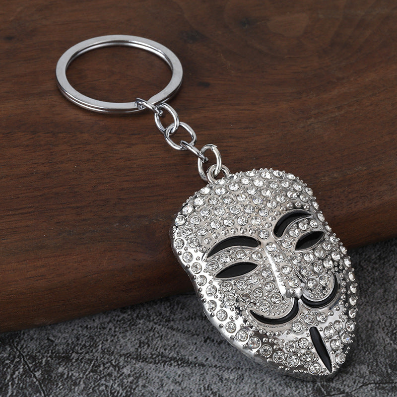 Theatrical Mask Metal Keychain for Men, Bags and Creative Gift Charms