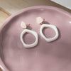 White Square Studs