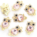 Crystal Eye Owl Metal Jewelry Charms, 20 Colorways view 8