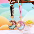 Bubble Crystal Crescent Moon Keychains in Six Colors plus Assorted view 2