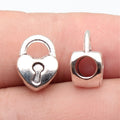 13x9.6x7.1mm 1.6g Antique Silver Zinc Alloy 3D Heart Lock Large Hole Beads for DIY Bracelet Jewelry Making