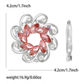 Silver Swirl Flower Brooch Clear Blue Multi Pink or Black view 9