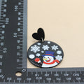 Black Heart Stud Christmas Printed Round Acrylic Drop Earrings view 5