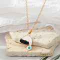 Gold Tone Colorful Santa Hat Evil Eye Pendant Necklaces view 4