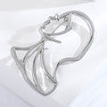 Openwork Lady Silhouette Brooch Gold Or Silver Profile Pin view 3