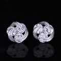 Geometric Twist Cluster Stud Earrings Multicolor Clear Stones view 3