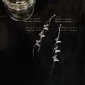 Silver Tone Butterfly Chain Long Threader Stud Earrings For Women view 4