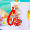 Jeweled Fortune Bag Keychains in Six Bright Color Options view 3