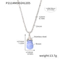 Resin Teardrop Pendant Zircon Tennis Chain Necklaces view 9