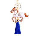 Crystal Thousand Mile Horse Keychains with Tassel and Plain Options view 5