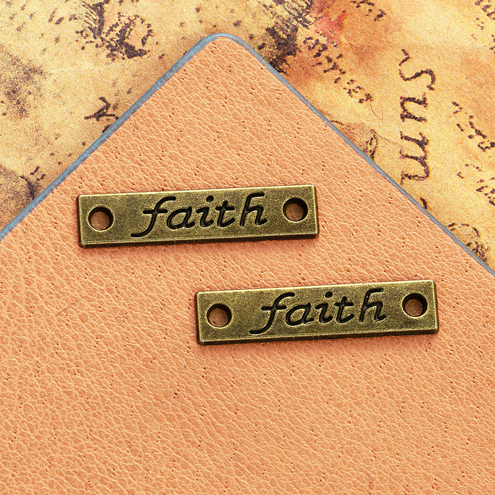 26x6mm Faith Double-Hole Bar Connector Charm