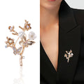 Crystal Plum Blossom Branch Brooch In Gold Or Silver Tone view 2