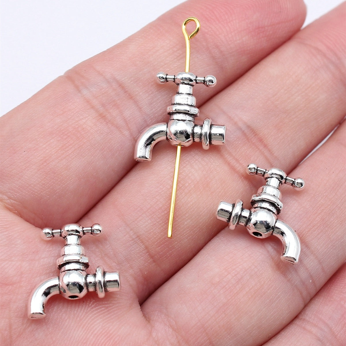 14x15x5mm 1.5g Antique Silver Zinc Alloy Faucet Loose Metal Beads for Bracelet Necklace DIY Jewelry