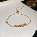 Gold Multicolor Zircon Bracelets and Heart Open Cuff Four Styles view 7